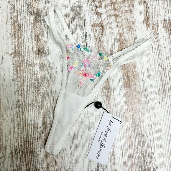 For Love and Lemons New Outline Floral Thong Size XXS - Picture 3 of 6
